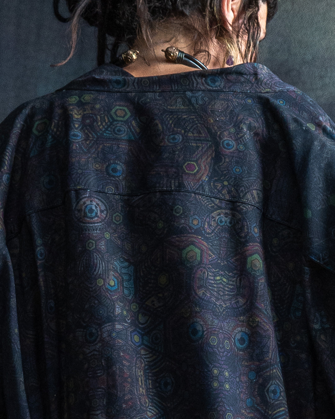Classic Kimono Long / Cotton Viscose Blend - DARK PSYCHEDELIKA